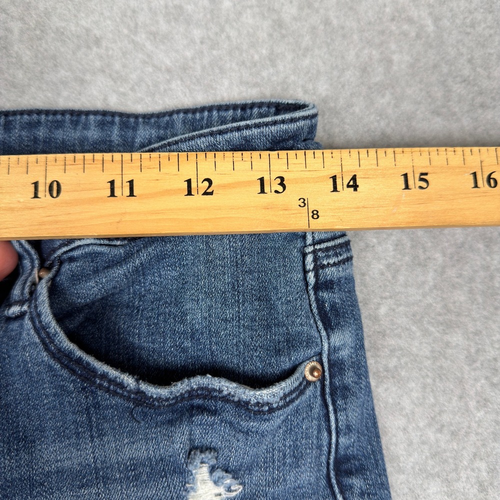 Special A Los Angeles Distressed Frayed Hem Straight Leg Jeans Blue Womens 9 - Picture 2 of 9